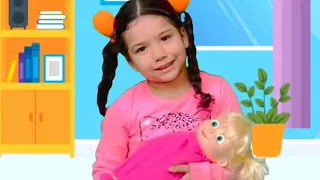 Miss Polly Had a Dolly Kids Song | Leah  Pretend Play Sing Along