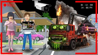 Yuta Mio Panik CCTV Merekam Monster PICK UP CRANE Di Kota Sakura😱 | Sakura School Simulator