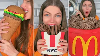 CHOCOLATE FOOD vs REAL FOOD CHALLENGE! MARI ZD