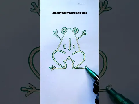 Easy rules to draw a simple frog 🤔😱😎 #shorts #craft #art #drawing #crafts #artist #creative
