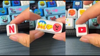 Drawing character&logo on the keyboard #diy #art #youtube #emoji #fyp #netflix