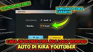 CARA MEMBUAT NICK NAME FREE FIRE JADI VERIFIED SEPERTI YOUTUBER