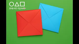Ddakji tarjeta azul y  tarjeta roja I Squid game