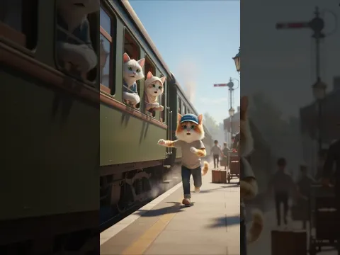 كنت بجري ورا بابا وماما في القطر… بس اللي بصلي من الشباك صدمني  😳🚆