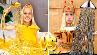 Real Princess vs Cardboard Princess | Katya and Dima