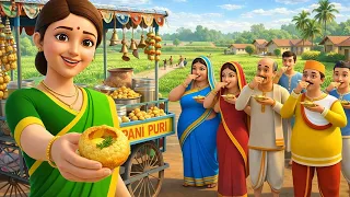 சீதா பானி பூரி விஜயம் |Sita's Pani Puri Success Story | 3D Animated Tamil Village Moral Stories