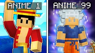 Me Transforme En 100 PERSONAJES DE ANIME En Minecraft!