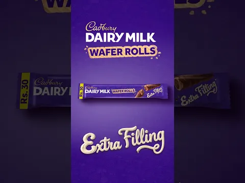 Extra Filling! Extra Chocolaty! 💜 Try the New Cadbury Dairy Milk Wafer Rolls now