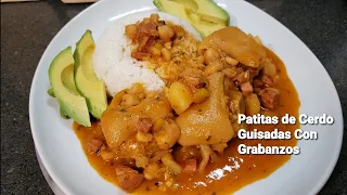 COMO HICE MIS PATITAS DE CERDO GUISADAS CON GARBANZOS
