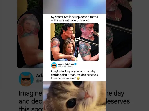 Sylvester Stallone Replaced Wife Tattoo With Dog 😱🐶 #filtertiktok