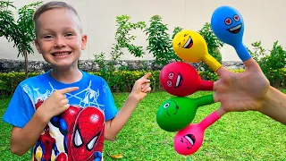 Lagu keluarga jari ayah dengan balon oleh Alex dan Nastya FR | Daddy finger family song with balloon