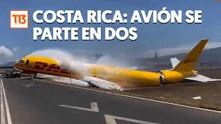 Avión se parte en dos tras aterrizar en aeropuerto de Costa Rica