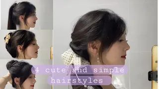 4 Cute and Simple Hairstyles to try #hairstyles