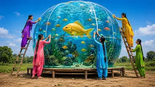 😱 500 Foot Giant Aquarium Build By Village Sisters 😍 for the Village ❤️ | #village #aquarium