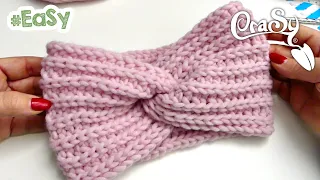 Twist Stirnband im Halb - patent stricken für Anfänger - EaSy Brioche