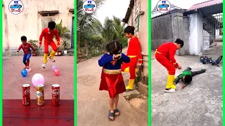 Spider-Man blows up balloons and gets rewards P8 #Kids #Spiderman #Shorts