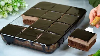 كيكة شوكولاتة سهلة سريعة في الخلاط بدون زبدة وبحجم عائلي🌞