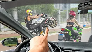 PEGUEI O LÉO E A NATY ESCONDIDO NO ROLÊ DE MOTO E NO FINAL DEU NISSO