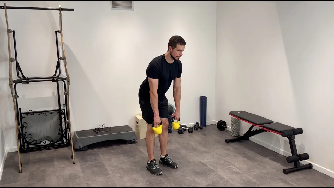 Image Shrug buste incliné avec kettlebell