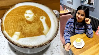 मात्र 120Rs/- में  Coffee के ऊपर बनवाएं अपनी Photo🤩🤩 FIRST TIME IN DELHI 😍 Delhi Food