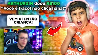 MEU IRMÃOZINHO INVADIU A LIVE DE UM STREAMER VERIFICADO E CHAMOU PRO X1 AO VIVO! FREE FIRE
