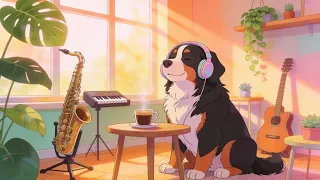 Lo-Fi Jazz Morning ☀️☕ Cozy Coffee Beats with a Bernese Mountain Dog | Study & Relax
