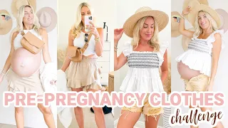 PRE-PREGNANCY CLOTHES CHALLENGE! 35 weeks pregnant with twins | Olivia Zapo