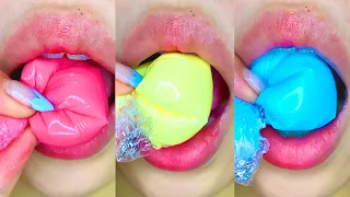asmr DRINK RAINBOW MILK WATER eating sounds