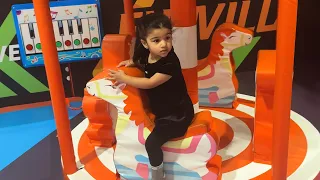 Lil Jaz having fun at the indoor play house for children