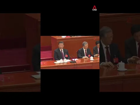 Exclusive footage of Hu Jintao before he was escorted from Congress. Full video on our channel.
