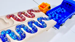 Marble Run ASMR ☆3 HABA Long Wave Slope, Dump Truck🚚