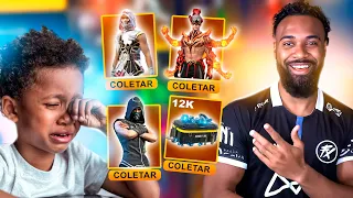 REALIZEI O SONHO DE UMA CRIANÇA NO FREE FIRE E COMPREI TUDO!