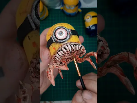HICE al MINION TERRORÍFICO #manualidades #art #arte #shorts #minion #halloween #minions