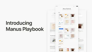 Introducing Manus Playbook