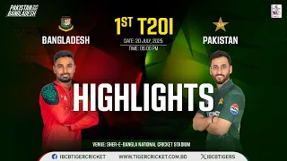 Highlights | 1st T20I | Dutch-Bangla Bank Bangladesh 🆚 Pakistan T20I Series 2025