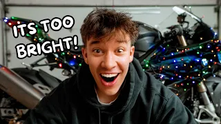 I Put 1,000 Christmas Lights On my Motorcycle