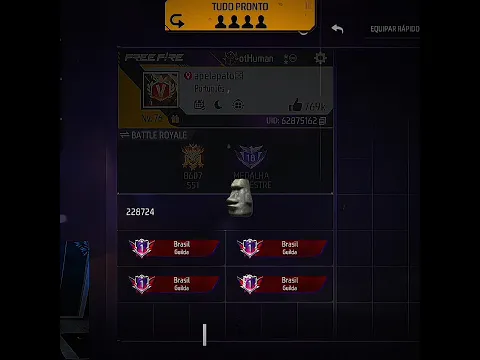 فري فاير 🥶: Top 1 in Brasil Server — لقد وصل إلى المركز الأول في حرب النقابات 🔝☠️