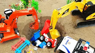 Heavy Car Toy Story: Excavator Toy Rescue Rescue Dump Truck | Excavator Rescue Toy | Kudo Kids Toys