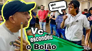 O RIVAL DO BAIANINHO ESCONDEU O BOLAO NA REVANCHE #sinuca #baianinho #sinucaaovivo #baianinhodemaua