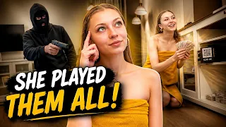 Girl Tricks Dumb Thieves by Pretending to Be Blind!