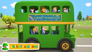 Hjulen på Bussen Snurrar Runt Runt Runt | Barnesanger pa svenska | Little Treehouse | Tecknad film