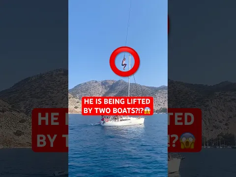 This Guy Gets Lifted Up By Two Boats!😱 (@aliumutusta)