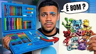 DESENHANDO COM MALETA DE MATERIAIS INFANTIS !! 😱 - Eu Tentei !!!