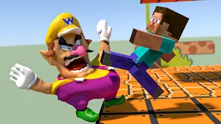 Wario Falling Down - Steve Final Smash - [Jelly Wario]