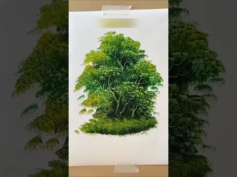 Pintura de un árbol sencillo y fácil de hacer #Pintura #viral