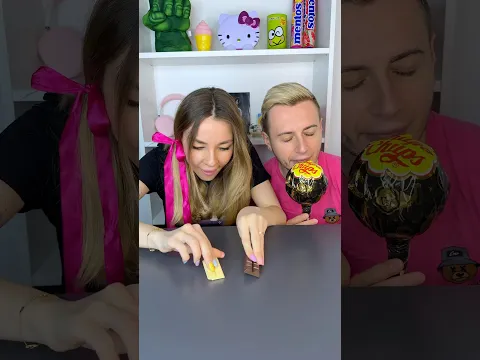 He ate her mini chocolate but it wasn’t real so she gave him another and put on hair 😅🍫