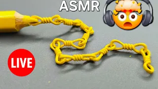 Crafting the Impossible Yellow Pencil Chain ⛓️ Deep ASMR
