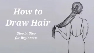How to draw hair ✍️ Easy Step by Step for Beginners!