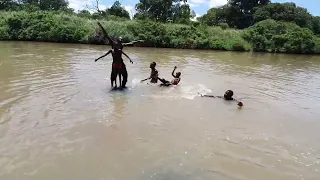 swimming in  African river😄