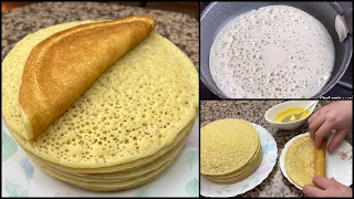 أسهل بغرير في خمس دقائق بدون اختمار بدون تعب 😍 بملعقة سحرية تخليه يجي كي الشهدة 😍 بغرير رمضان